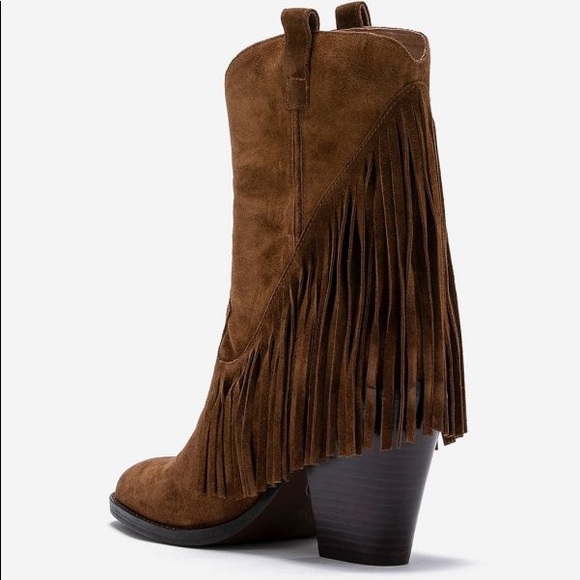 ASH ELISON BIS BOHO SUEDE LEATHER FRINGE WESTERN BOOTS RUSSET NWT SZ EUR 38 US 8 - Picture 4 of 10